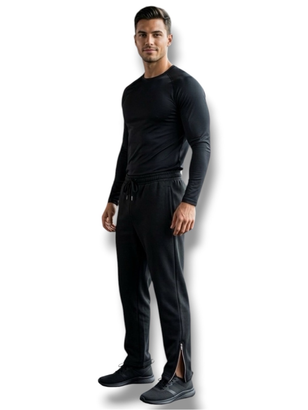 Pennant Sportswear Men's L Black Performance Fleece Open Bottom Zip Pants 🍭